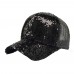  Ponytail Baseball Cap Sequins Shiny Messy Bun Snapback Hat Sun Caps  eb-06804548